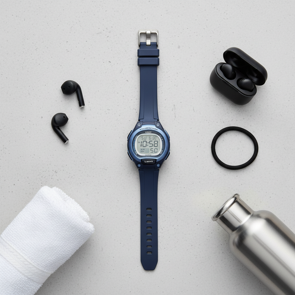 Casio LW-203-2A - flat lay спортен стил