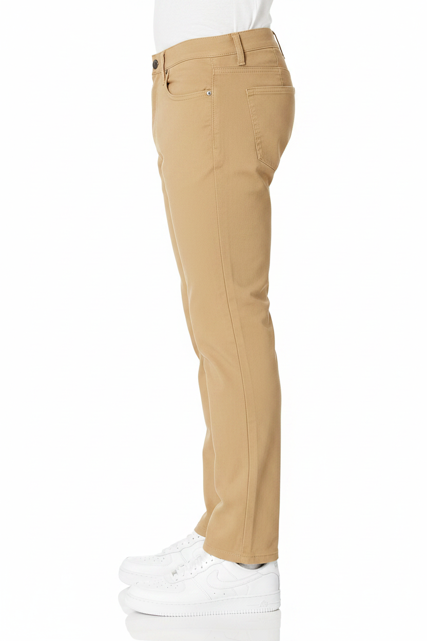 Amazon Essentials мъжки панталон slim fit тъмно каки - страничен изглед