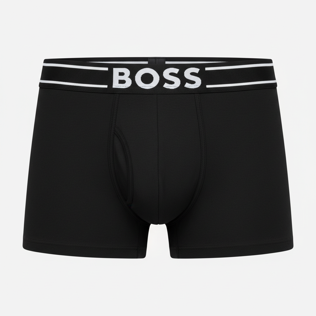 BOSS черни боксерки - преден изглед