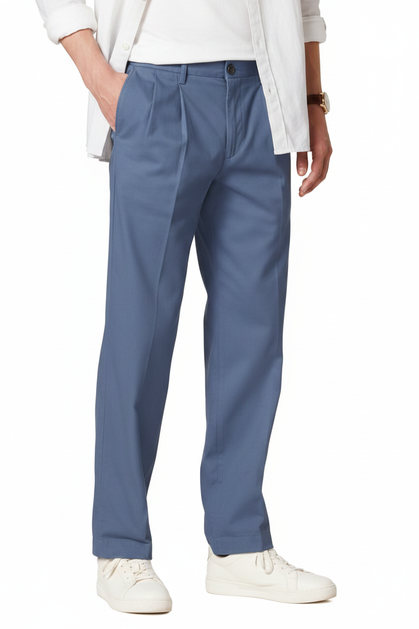 Amazon Essentials чино панталон classic fit индиго - страничен изглед