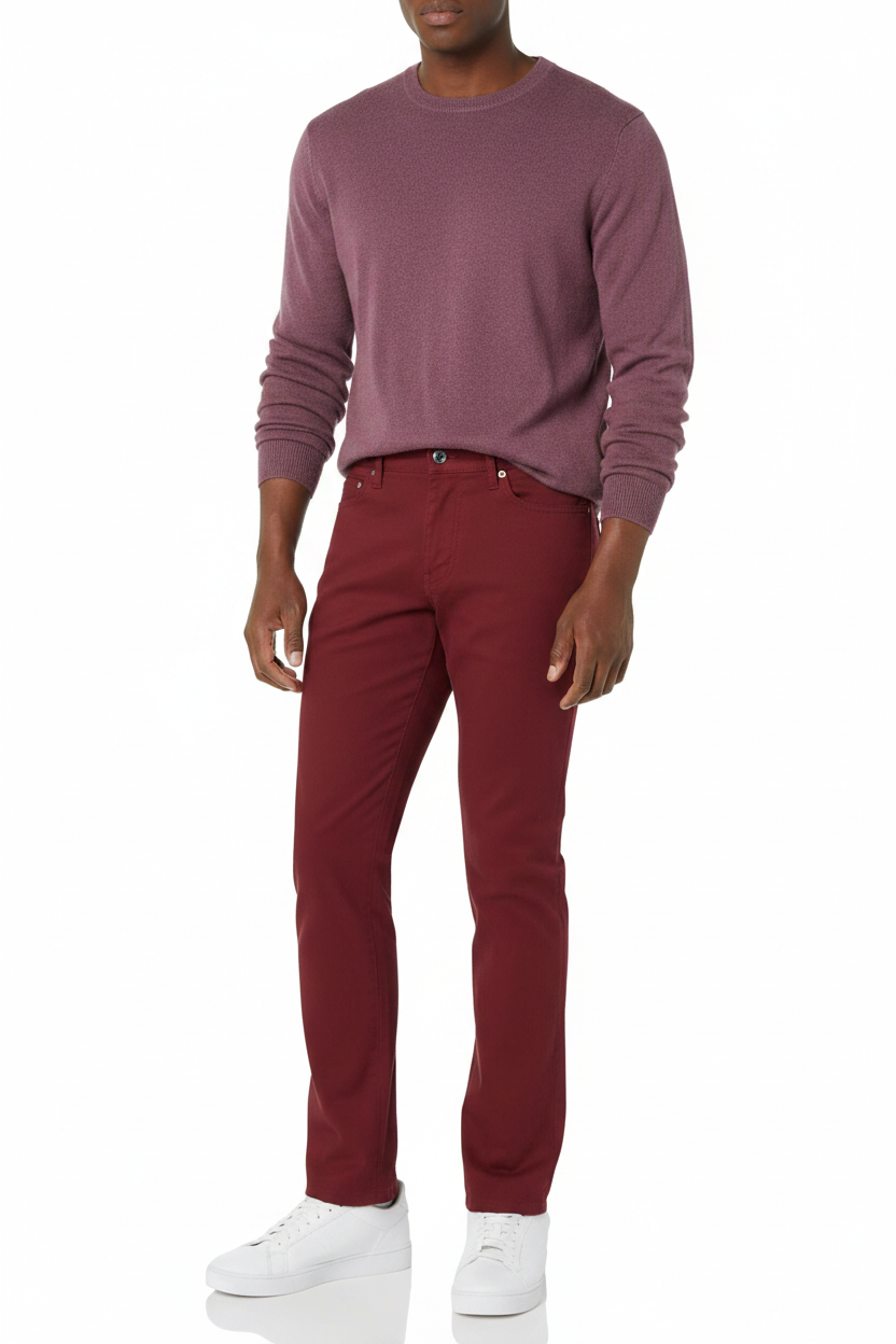 Amazon Essentials бордо панталон Slim Fit - изглед отпред