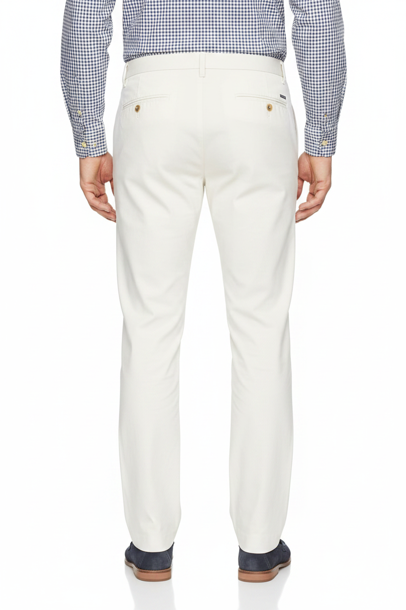 Amazon Essentials classic fit chino сребрист - заден изглед с копчета