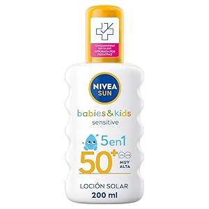 Nivea Sun Бебета и деца 5 в 1 слънцезащитен лосион за чувствителна кожа SPF50+ 200 мл