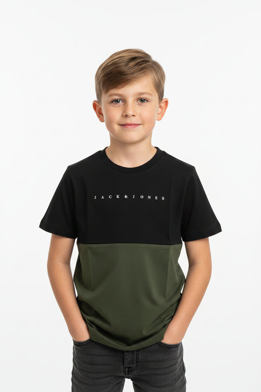 Jack & Jones тениска — дете преден изглед с лого