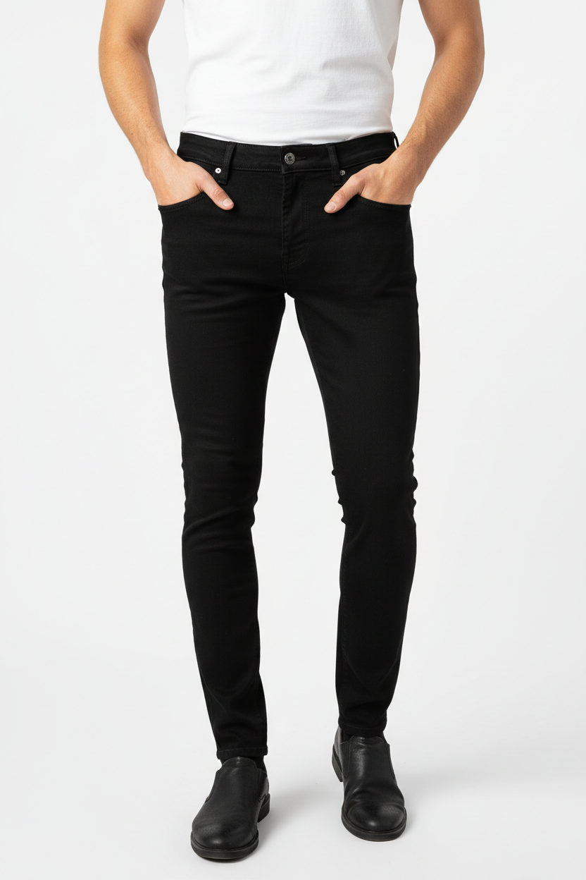 Amazon Essentials черни дънки Skinny Fit - изглед отпред