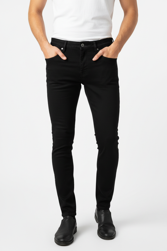 Amazon Essentials черни дънки Skinny Fit - изглед отпред
