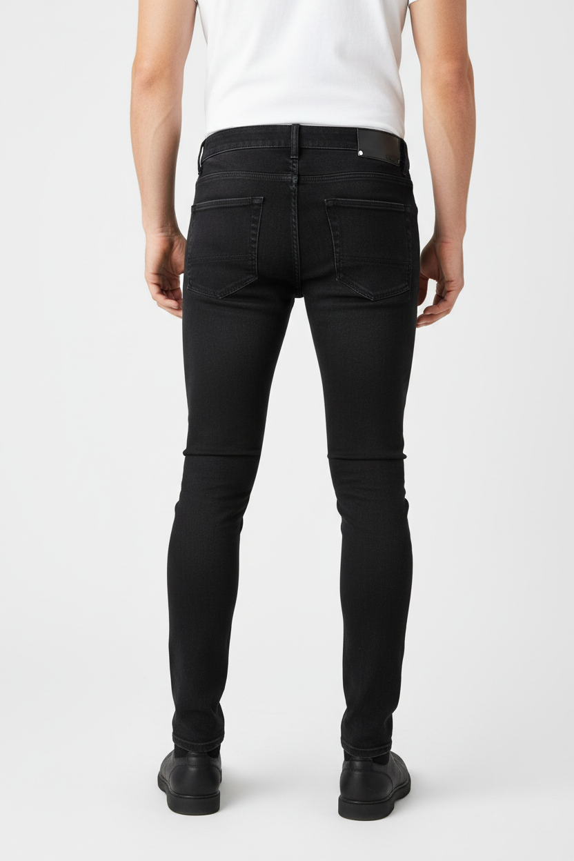 Amazon Essentials черни дънки Skinny Fit - изглед отзад