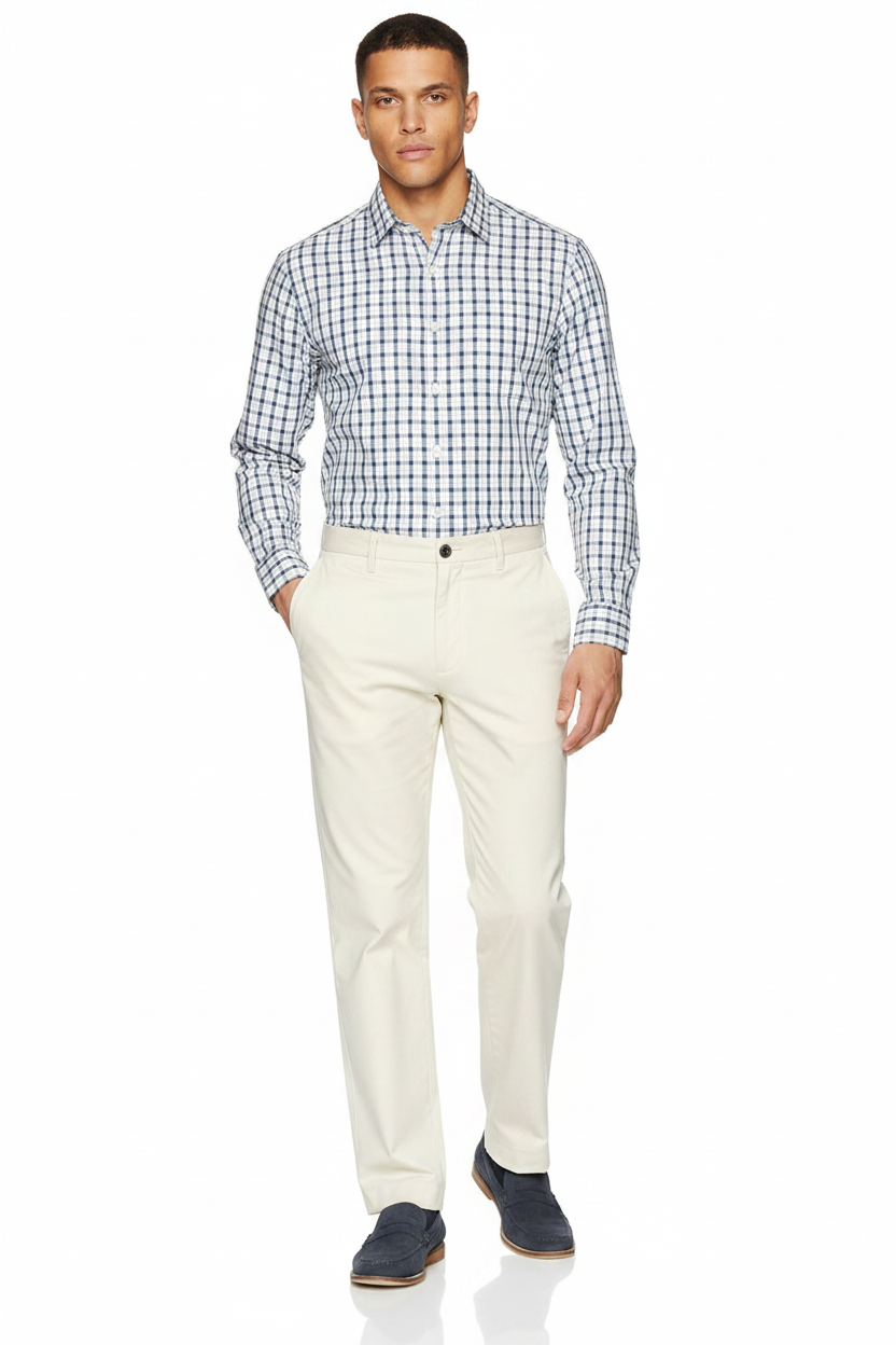 Amazon Essentials classic fit chino сребрист - пълен преден изглед